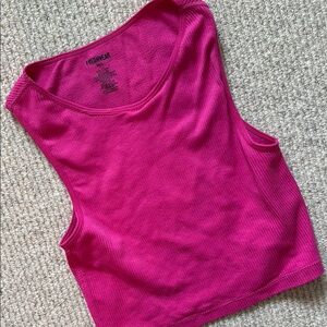 Freshwear Pink Crop Sleeveless Tank Top